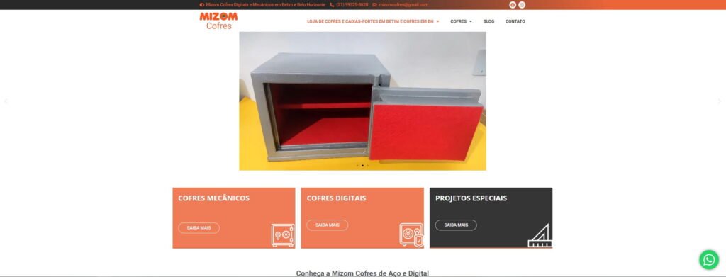 Criação do Site Mizom Cofres