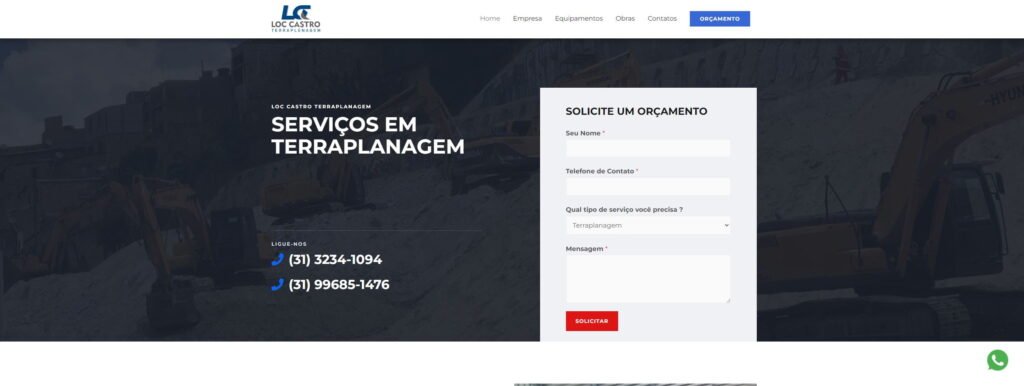 Criação do Site LocCastro Terraplanagem