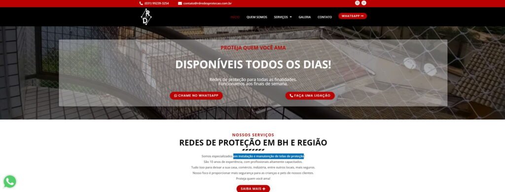 Criação do Site RD Redes de proteção