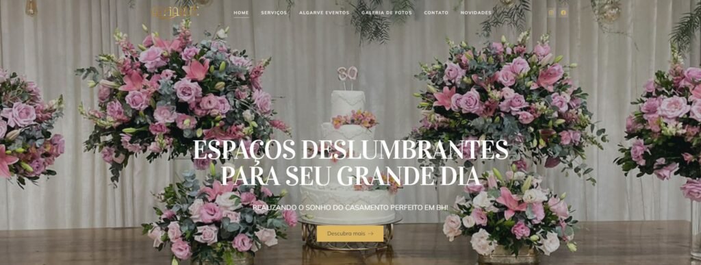 Criação do Site Algarve Eventos Salão de Festas Contagem
