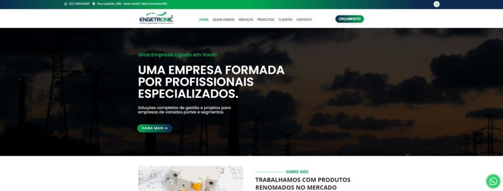 Criação do Site Engetronic Equipamentos e Engenharia Elétrica