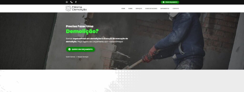 Criação do Site Fátima Demolição