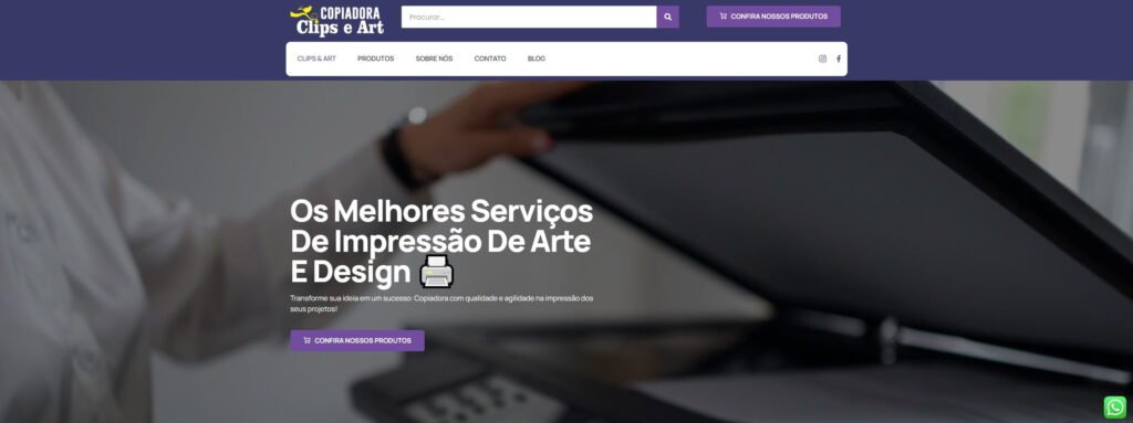 Criação da Vitrine Virtual Clips & Art