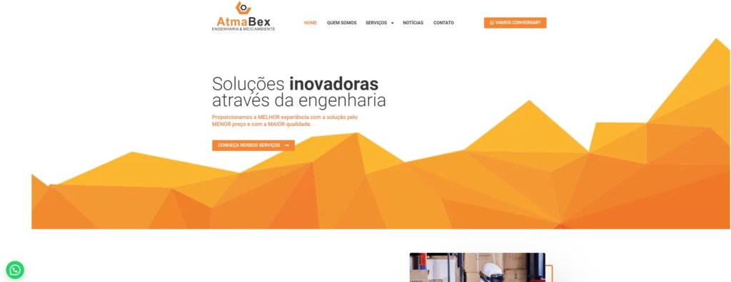 Criação do Site AtmaBex Engenharia e Meio Ambiente