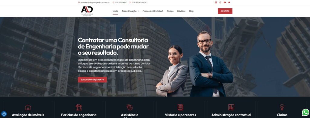 Criação do Site ALD Perícias - Agência Digital HGX