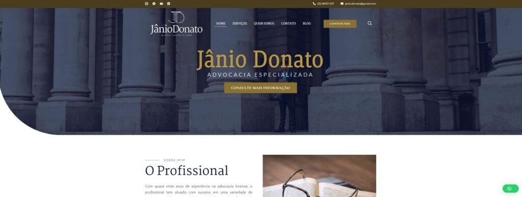 Criação do Site Jânio Donato Advogados - Agência Digital HGX