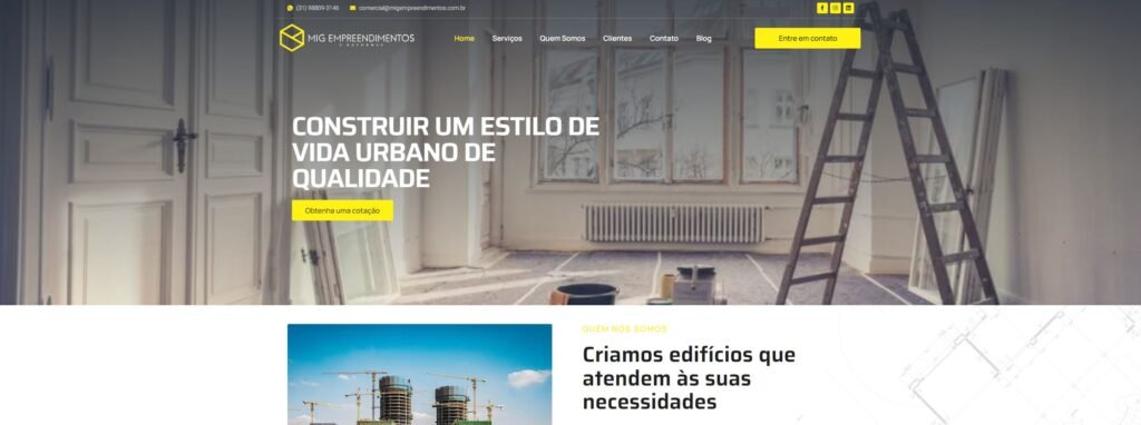 Criação do Site MIG Empreendimentos - Agência Digital HGX