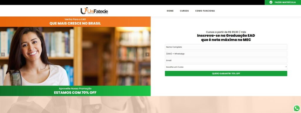 Criação do Site Unifatecie Centro Universitário - Agência Digital HGX Criação de Sites e Marketing Digital