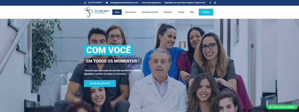 Criação do Site Funerária Infinita - Agência Digital HGX