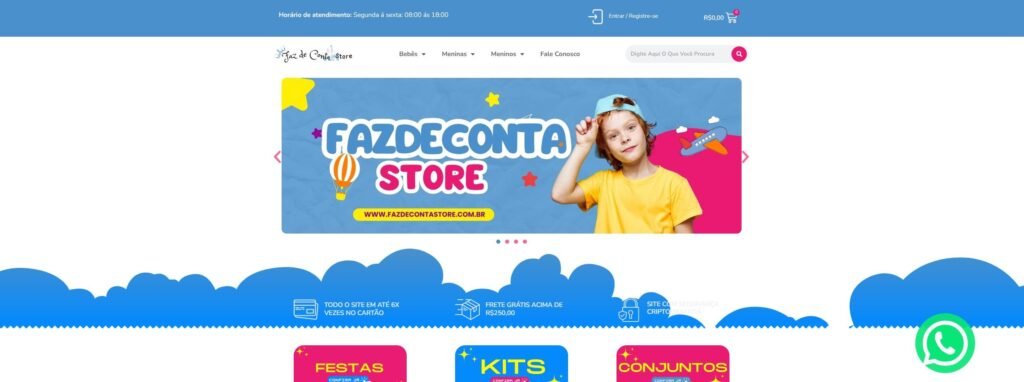 Criação da Loja Virtal Faz de Conta Store - Agência Digital HGX