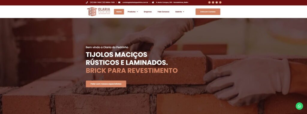 Criação do Site Olaria do Pedrinho - Agência Digital HGX Criação de Sites e Marketing Digital