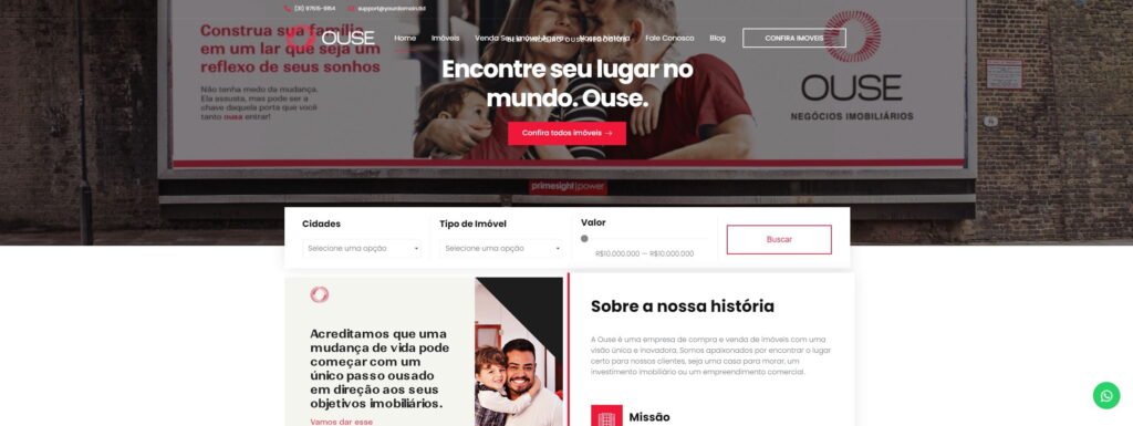 Criação do Site Ouse Imoveis - Agência Digital HGX Criação de Sites e Marketing Digital