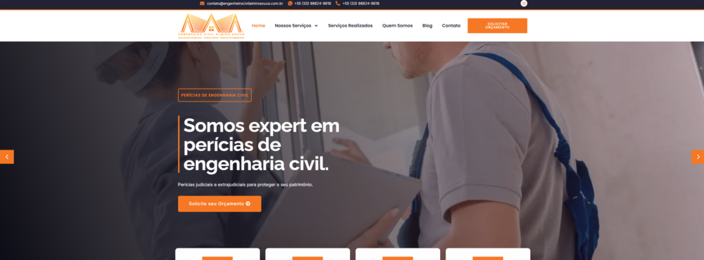 Criação do Site Engenheiro Civil Almiro Souza - Agência Digital HGX Criação de Sites e Marketing Digital